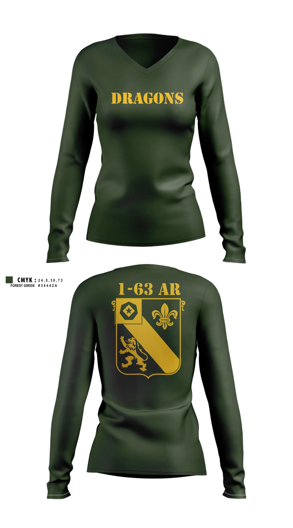 Womens Long Sleeve Vneck Shirt, 1-63 AR, 2 ABCT, 1 ID, Army, Teamtime, Team time, sublimation, custom sports apparel, team uniforms, spirit wear, spiritwear, sports uniforms, custom shirts, team store, custom team store, fundraiser sports, apparel fundraiser