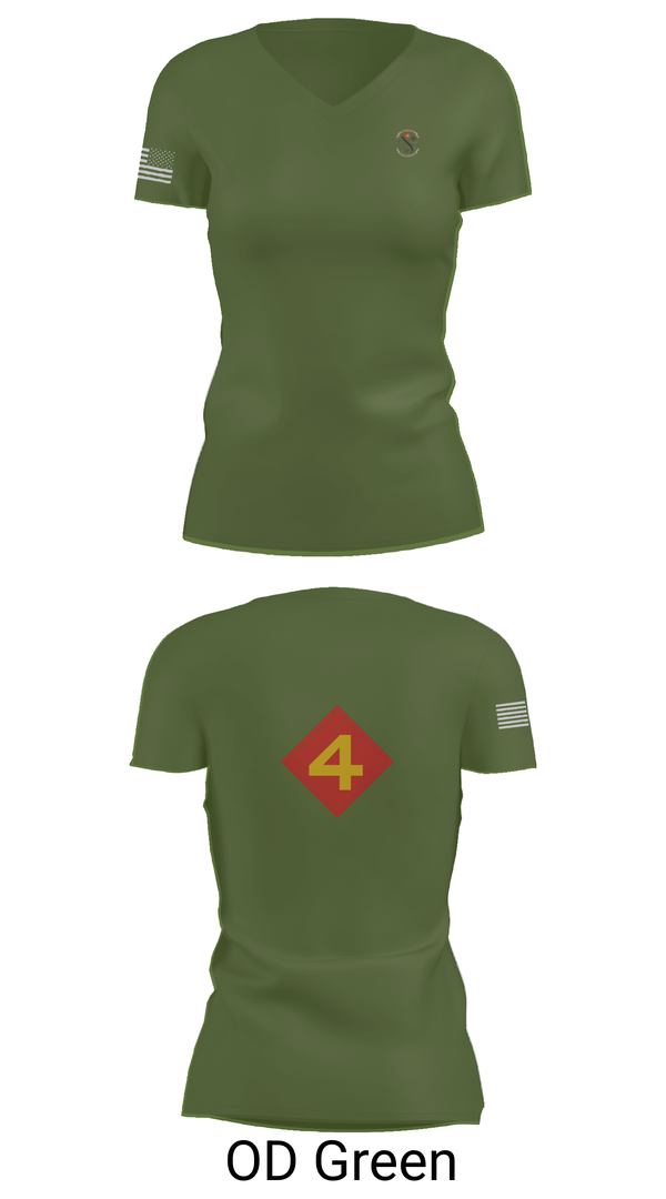 Womens Short Sleeve Vneck Shirt, 14th Marine regiment 4th Marine corps division, , Teamtime, Team time, sublimation, custom sports apparel, team uniforms, spirit wear, spiritwear, sports uniforms, custom shirts, team store, custom team store, fundraiser sports, apparel fundraiser