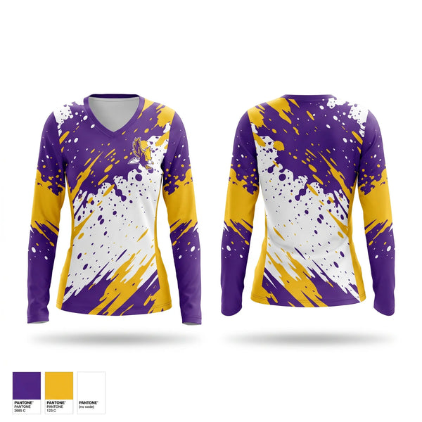 Womens Long Sleeve Vneck Shirt, Eaton Eagles, Spirit Store, Teamtime, Team time, sublimation, custom sports apparel, team uniforms, spirit wear, spiritwear, sports uniforms, custom shirts, team store, custom team store, fundraiser sports, apparel fundraiser