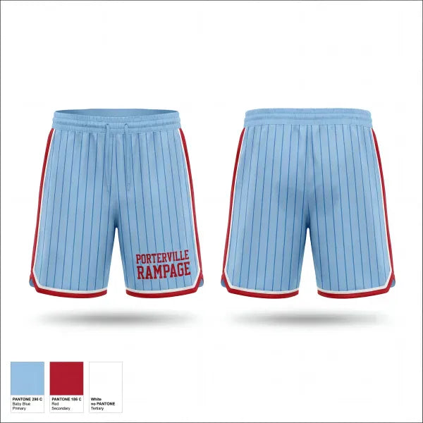 Athletic Shorts With Pockets, Porterville Rampage, Softball, Teamtime, Team time, sublimation, custom sports apparel, team uniforms, spirit wear, spiritwear, sports uniforms, custom shirts, team store, custom team store, fundraiser sports, apparel fundraiser