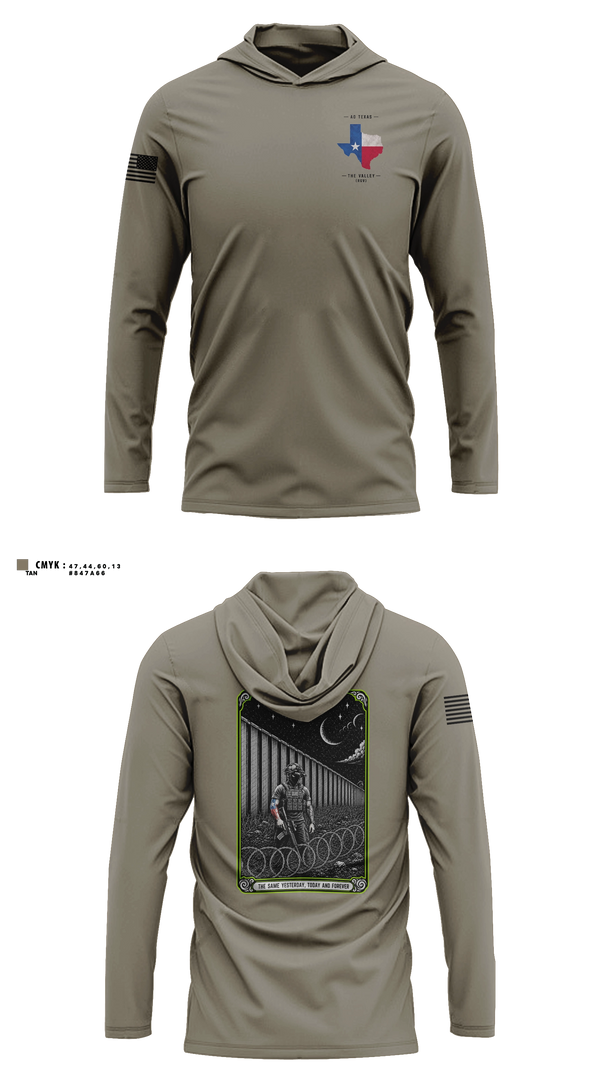Long Sleeve hooded sunshirt, Stallions, Army, Teamtime, Team time, sublimation, custom sports apparel, team uniforms, spirit wear, spiritwear, sports uniforms, custom shirts, team store, custom team store, fundraiser sports, apparel fundraiser