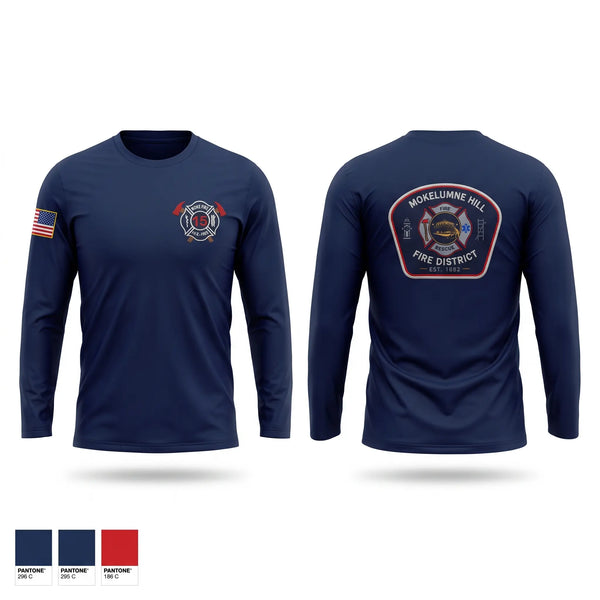 Long Sleeve Performance Shirt, Mokelumne hill fire department, Fire Department, Teamtime, Team time, sublimation, custom sports apparel, team uniforms, spirit wear, spiritwear, sports uniforms, custom shirts, team store, custom team store, fundraiser sports, apparel fundraiser