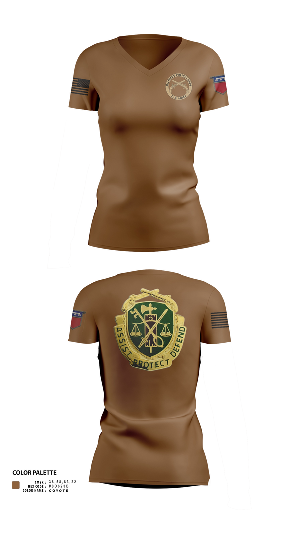 Womens Short Sleeve Vneck Shirt, 344th MP Co., Army, Teamtime, Team time, sublimation, custom sports apparel, team uniforms, spirit wear, spiritwear, sports uniforms, custom shirts, team store, custom team store, fundraiser sports, apparel fundraiser