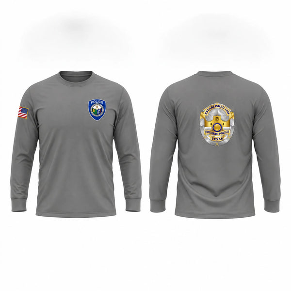 Long Sleeve Performance Shirt, Socorro Police Department, Police, Teamtime, Team time, sublimation, custom sports apparel, team uniforms, spirit wear, spiritwear, sports uniforms, custom shirts, team store, custom team store, fundraiser sports, apparel fundraiser