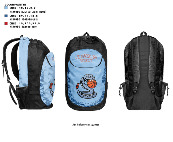 Gear Bag, Crismon Rattlers, Women's Basketball, Teamtime, Team time, sublimation, custom sports apparel, team uniforms, spirit wear, spiritwear, sports uniforms, custom shirts, team store, custom team store, fundraiser sports, apparel fundraiser