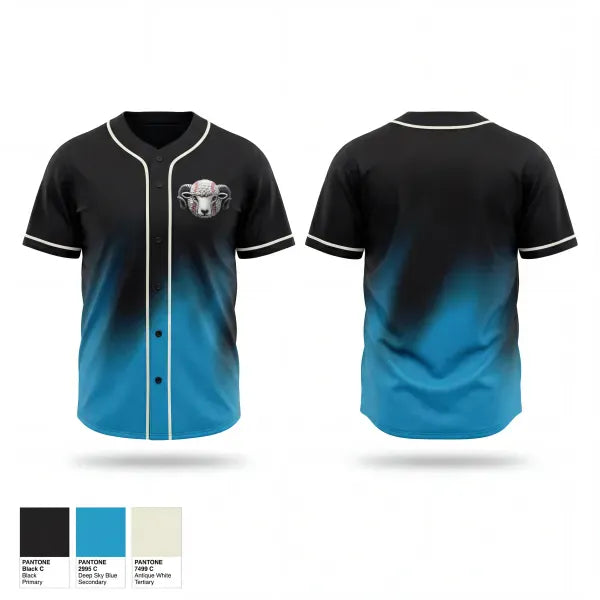 Full Button Baseball Jersey, Blacksheep, Baseball, Teamtime, Team time, sublimation, custom sports apparel, team uniforms, spirit wear, spiritwear, sports uniforms, custom shirts, team store, custom team store, fundraiser sports, apparel fundraiser