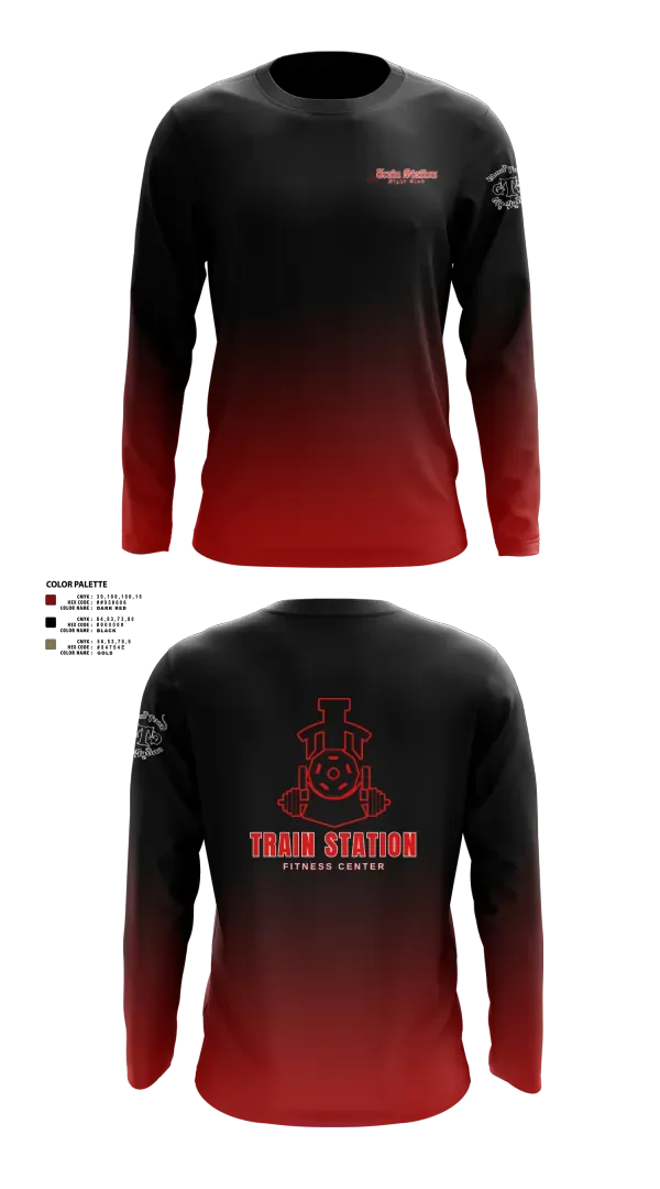 Long Sleeve Performance Shirt, Train Station Fight Club, Spirit Store, Teamtime, Team time, sublimation, custom sports apparel, team uniforms, spirit wear, spiritwear, sports uniforms, custom shirts, team store, custom team store, fundraiser sports, apparel fundraiser