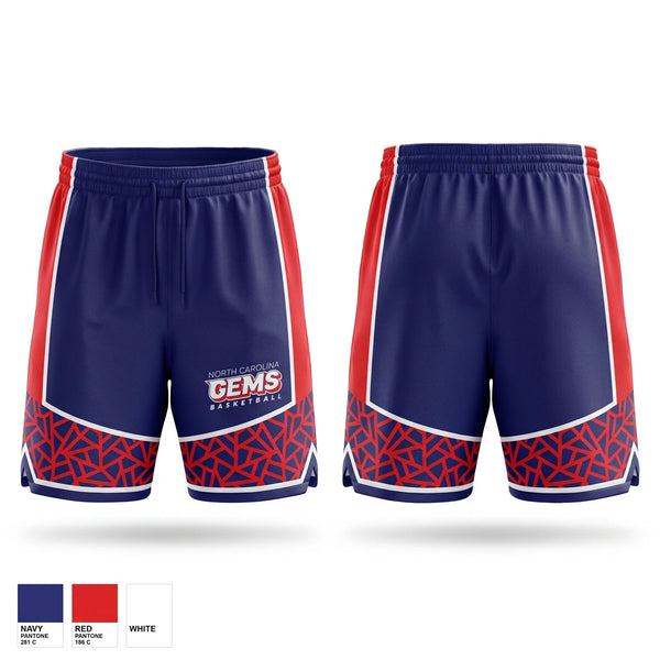 Athletic Shorts With Pockets, NC LADY GEMS, Women's Basketball, Teamtime, Team time, sublimation, custom sports apparel, team uniforms, spirit wear, spiritwear, sports uniforms, custom shirts, team store, custom team store, fundraiser sports, apparel fundraiser