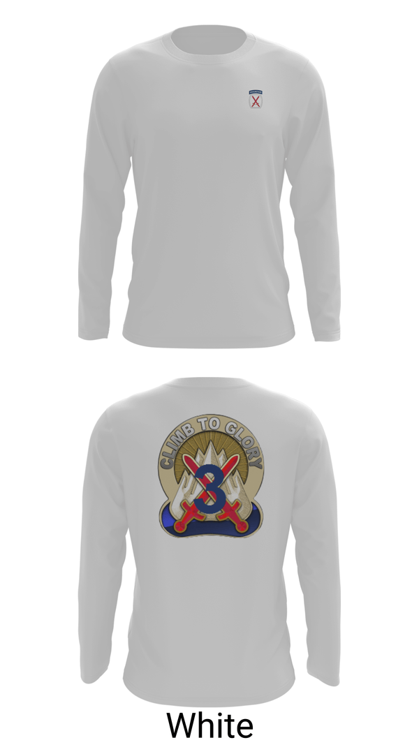Long Sleeve Performance Shirt, 3rd Brigade, 10th Mountain Division, Army, Teamtime, Team time, sublimation, custom sports apparel, team uniforms, spirit wear, spiritwear, sports uniforms, custom shirts, team store, custom team store, fundraiser sports, apparel fundraiser