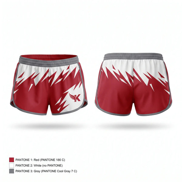 Womens Shorts, Red Raiders, Cheer, Teamtime, Team time, sublimation, custom sports apparel, team uniforms, spirit wear, spiritwear, sports uniforms, custom shirts, team store, custom team store, fundraiser sports, apparel fundraiser