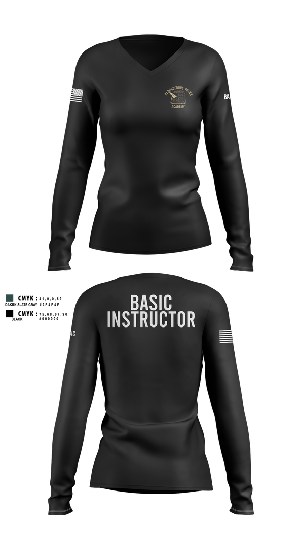 Womens Long Sleeve Vneck Shirt, Academy-Basic Unit, Police, Teamtime, Team time, sublimation, custom sports apparel, team uniforms, spirit wear, spiritwear, sports uniforms, custom shirts, team store, custom team store, fundraiser sports, apparel fundraiser