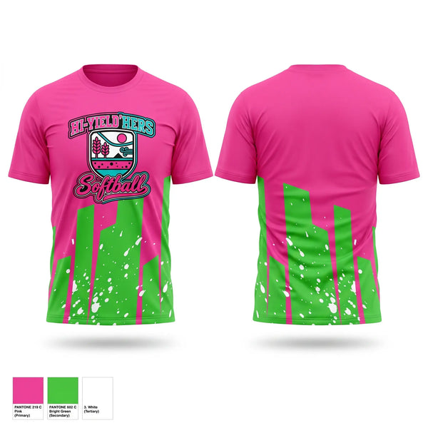Short Sleeve Performance Shirt, Hi’Yield’Hers 10u, Softball, Teamtime, Team time, sublimation, custom sports apparel, team uniforms, spirit wear, spiritwear, sports uniforms, custom shirts, team store, custom team store, fundraiser sports, apparel fundraiser