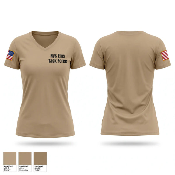 Womens Short Sleeve Vneck Shirt, Nys Ems Task Force, EMS/EMT, Teamtime, Team time, sublimation, custom sports apparel, team uniforms, spirit wear, spiritwear, sports uniforms, custom shirts, team store, custom team store, fundraiser sports, apparel fundraiser