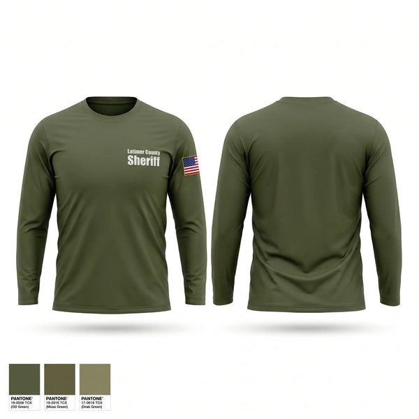 Long Sleeve Performance Shirt, Latimer County Sheriff, Police, Teamtime, Team time, sublimation, custom sports apparel, team uniforms, spirit wear, spiritwear, sports uniforms, custom shirts, team store, custom team store, fundraiser sports, apparel fundraiser