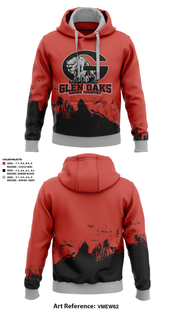 Hoodie, Glen Oaks High School Cross Country, Cross Country, Teamtime, Team time, sublimation, custom sports apparel, team uniforms, spirit wear, spiritwear, sports uniforms, custom shirts, team store, custom team store, fundraiser sports, apparel fundraiser