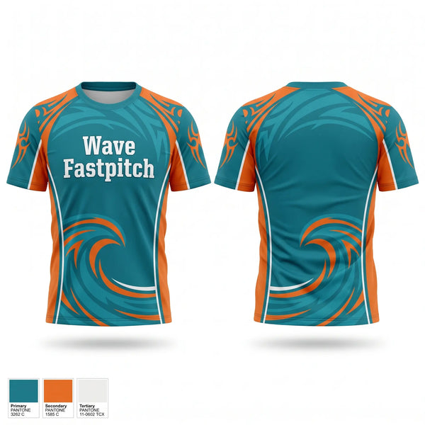 Short Sleeve Performance Shirt, Wave Fastpitch, Softball, Teamtime, Team time, sublimation, custom sports apparel, team uniforms, spirit wear, spiritwear, sports uniforms, custom shirts, team store, custom team store, fundraiser sports, apparel fundraiser