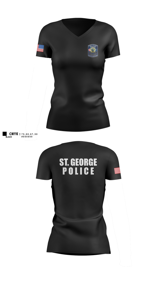 Womens Short Sleeve Vneck Shirt, St. George police dept, Police, Teamtime, Team time, sublimation, custom sports apparel, team uniforms, spirit wear, spiritwear, sports uniforms, custom shirts, team store, custom team store, fundraiser sports, apparel fundraiser