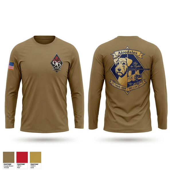 Long Sleeve Performance Shirt, Airedales, Army, Teamtime, Team time, sublimation, custom sports apparel, team uniforms, spirit wear, spiritwear, sports uniforms, custom shirts, team store, custom team store, fundraiser sports, apparel fundraiser