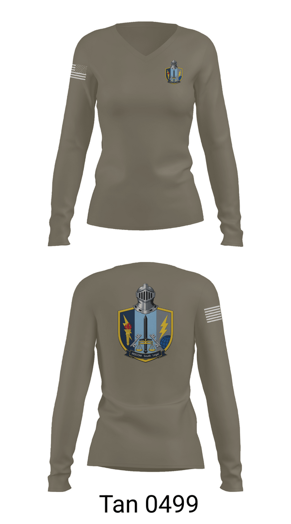 Womens Long Sleeve Vneck Shirt, INSCOM South Legal, Army, Teamtime, Team time, sublimation, custom sports apparel, team uniforms, spirit wear, spiritwear, sports uniforms, custom shirts, team store, custom team store, fundraiser sports, apparel fundraiser