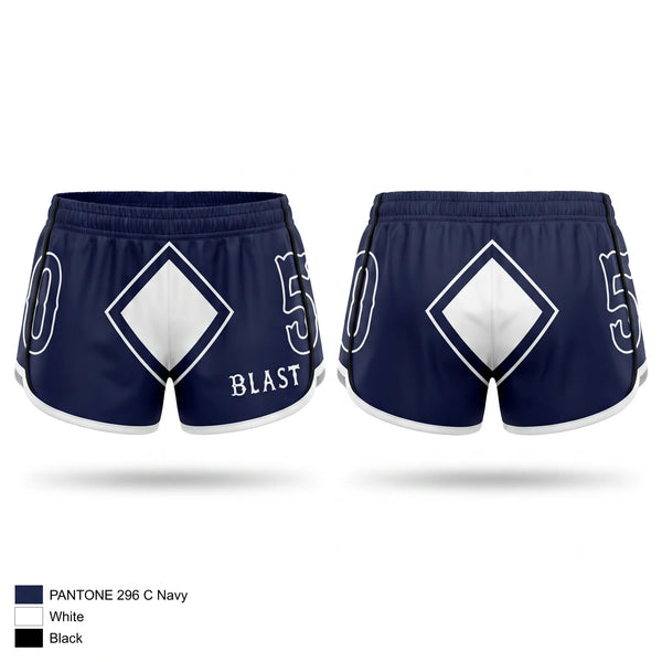 Womens Shorts, Blast Baseball, Baseball, Teamtime, Team time, sublimation, custom sports apparel, team uniforms, spirit wear, spiritwear, sports uniforms, custom shirts, team store, custom team store, fundraiser sports, apparel fundraiser