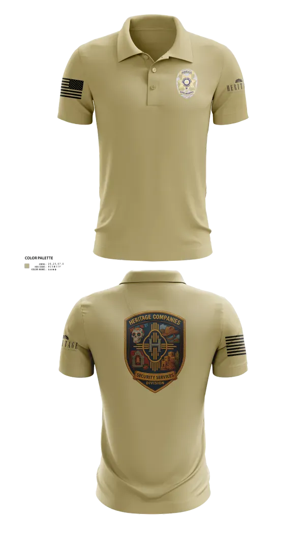 Short Sleeve Performance Polo, Heritage Companies Security Services Division, , Teamtime, Team time, sublimation, custom sports apparel, team uniforms, spirit wear, spiritwear, sports uniforms, custom shirts, team store, custom team store, fundraiser sports, apparel fundraiser