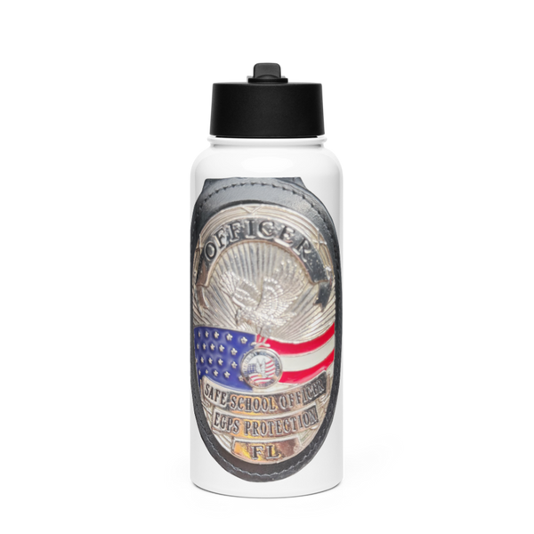 School Officer 55113058 Stainless Steel Water Bottle with a Straw Lid