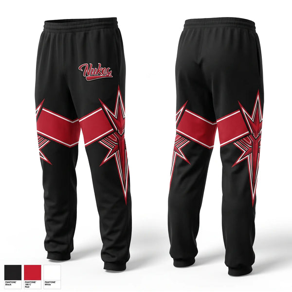 Sweatpants, Nukes, Baseball, Teamtime, Team time, sublimation, custom sports apparel, team uniforms, spirit wear, spiritwear, sports uniforms, custom shirts, team store, custom team store, fundraiser sports, apparel fundraiser