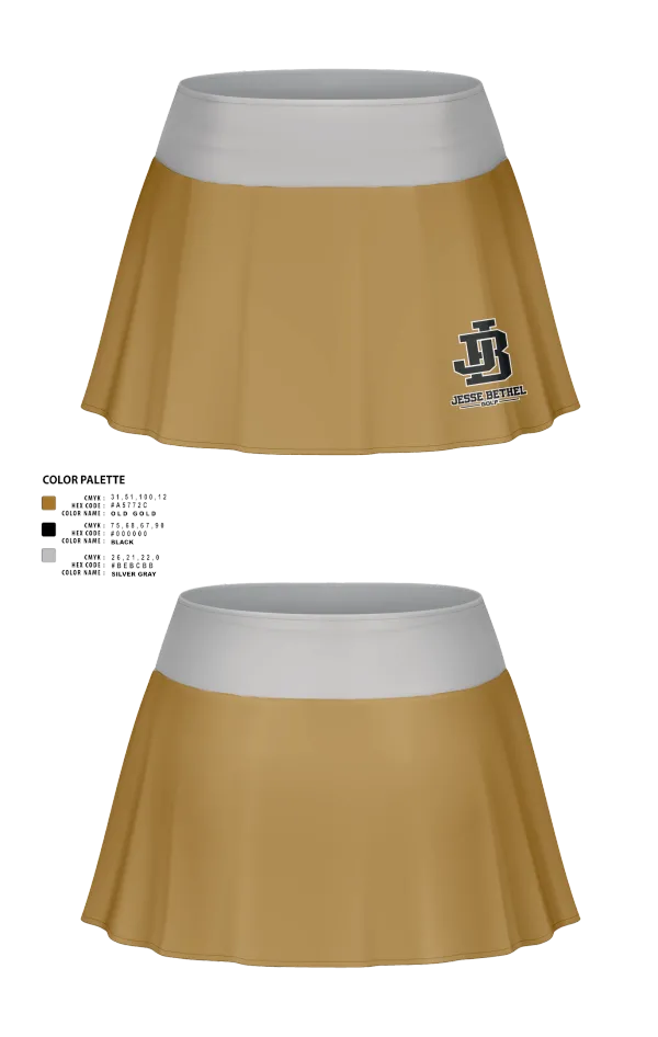 Skort, Jesse Bethel High School, Golf, Teamtime, Team time, sublimation, custom sports apparel, team uniforms, spirit wear, spiritwear, sports uniforms, custom shirts, team store, custom team store, fundraiser sports, apparel fundraiser