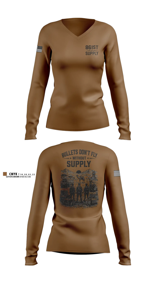 Womens Long Sleeve Vneck Shirt, 861, Army, Teamtime, Team time, sublimation, custom sports apparel, team uniforms, spirit wear, spiritwear, sports uniforms, custom shirts, team store, custom team store, fundraiser sports, apparel fundraiser