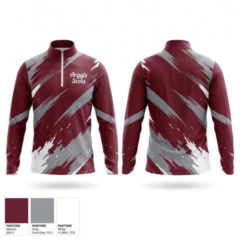 Quarter Zip Jacket, Argyle Scots, Men's Basketball, Teamtime, Team time, sublimation, custom sports apparel, team uniforms, spirit wear, spiritwear, sports uniforms, custom shirts, team store, custom team store, fundraiser sports, apparel fundraiser
