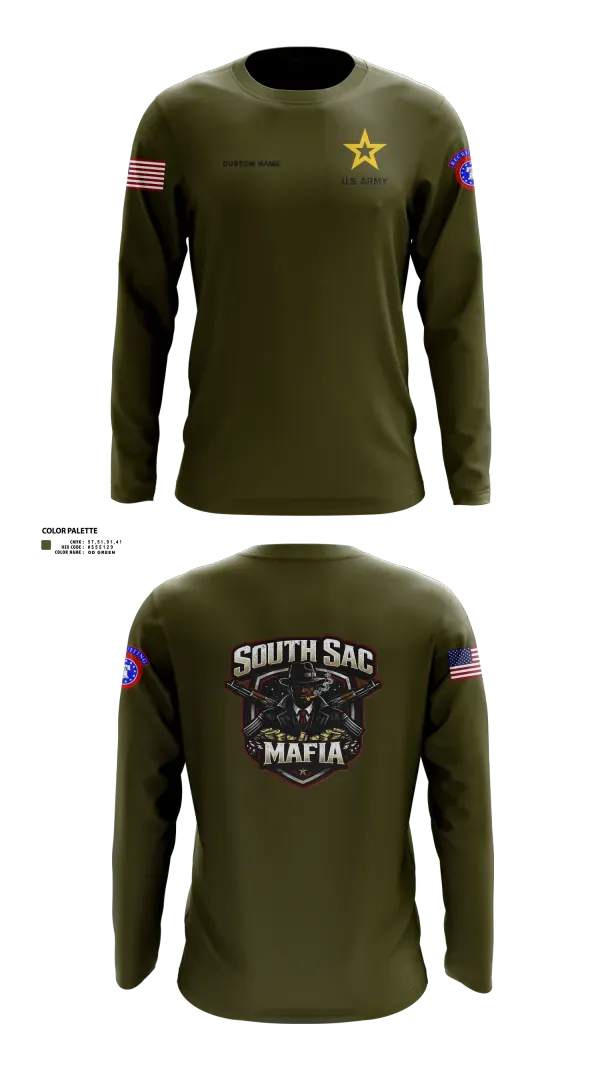 Long Sleeve Performance Shirt, SAC SOUTH, Army, Teamtime, Team time, sublimation, custom sports apparel, team uniforms, spirit wear, spiritwear, sports uniforms, custom shirts, team store, custom team store, fundraiser sports, apparel fundraiser