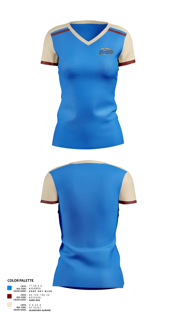 Womens Short Sleeve Vneck Shirt, Softball ShaunaS, Softball, Teamtime, Team time, sublimation, custom sports apparel, team uniforms, spirit wear, spiritwear, sports uniforms, custom shirts, team store, custom team store, fundraiser sports, apparel fundraiser