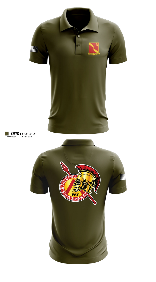Short Sleeve Performance Polo, 135th FSC, Army, Teamtime, Team time, sublimation, custom sports apparel, team uniforms, spirit wear, spiritwear, sports uniforms, custom shirts, team store, custom team store, fundraiser sports, apparel fundraiser