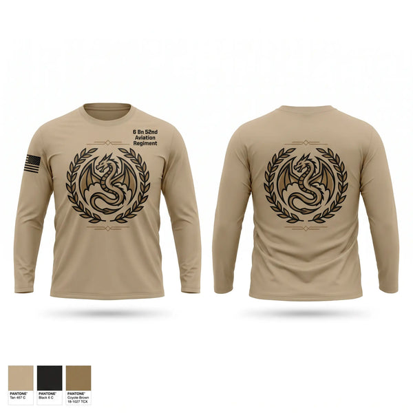 Long Sleeve Performance Shirt, 6 Bn 52nd Aviation Regiment, Army, Teamtime, Team time, sublimation, custom sports apparel, team uniforms, spirit wear, spiritwear, sports uniforms, custom shirts, team store, custom team store, fundraiser sports, apparel fundraiser