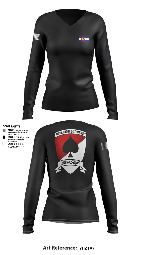 Womens Long Sleeve Vneck Shirt, A-TRP 6-17 ACS, , Teamtime, Team time, sublimation, custom sports apparel, team uniforms, spirit wear, spiritwear, sports uniforms, custom shirts, team store, custom team store, fundraiser sports, apparel fundraiser