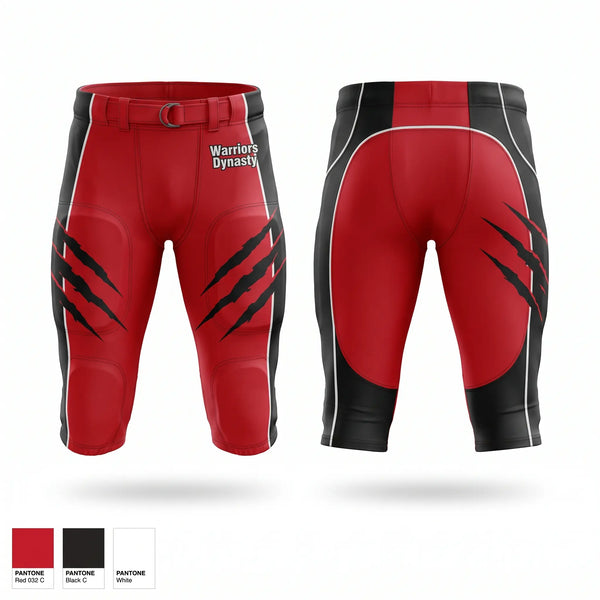 Football Pants, Warriors Dynasty, , Teamtime, Team time, sublimation, custom sports apparel, team uniforms, spirit wear, spiritwear, sports uniforms, custom shirts, team store, custom team store, fundraiser sports, apparel fundraiser