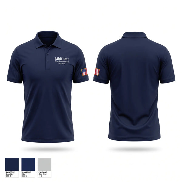 Short Sleeve Performance Polo, Mid-Piatt Fire Protection District, Fire Department, Teamtime, Team time, sublimation, custom sports apparel, team uniforms, spirit wear, spiritwear, sports uniforms, custom shirts, team store, custom team store, fundraiser sports, apparel fundraiser