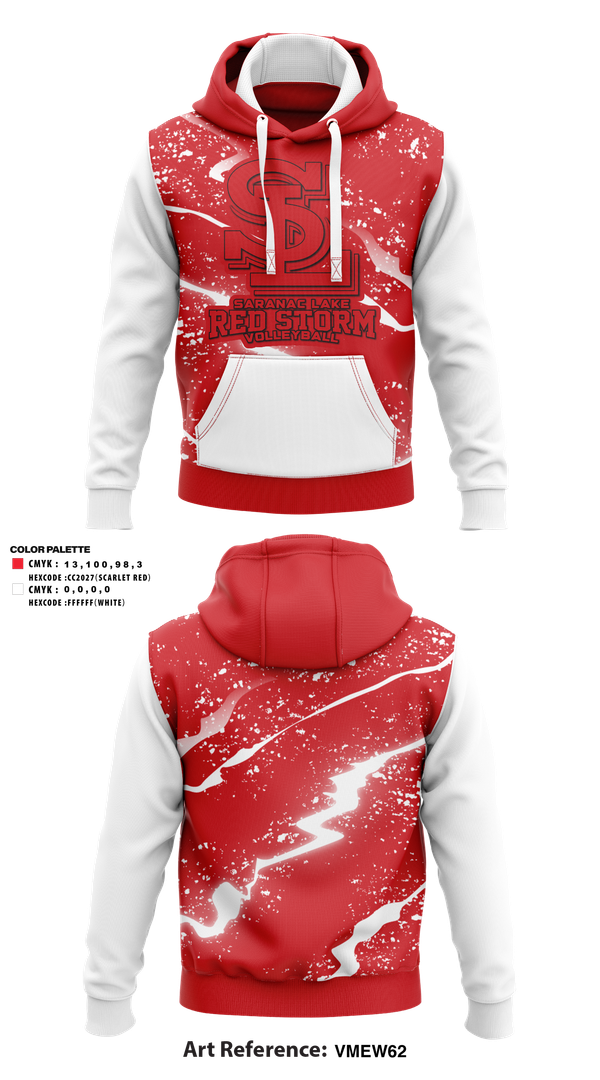 Hoodie, Saranac Lake Red Storm Volleyball, Women's Volleyball, Teamtime, Team time, sublimation, custom sports apparel, team uniforms, spirit wear, spiritwear, sports uniforms, custom shirts, team store, custom team store, fundraiser sports, apparel fundraiser