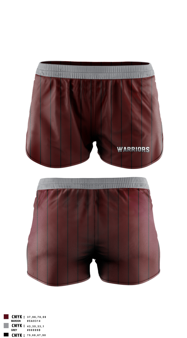 Womens Shorts, Warriors, Softball, Teamtime, Team time, sublimation, custom sports apparel, team uniforms, spirit wear, spiritwear, sports uniforms, custom shirts, team store, custom team store, fundraiser sports, apparel fundraiser