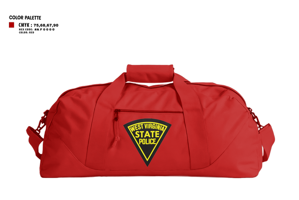 Duffle Bag, West Virginia State Police, Police, Teamtime, Team time, sublimation, custom sports apparel, team uniforms, spirit wear, spiritwear, sports uniforms, custom shirts, team store, custom team store, fundraiser sports, apparel fundraiser