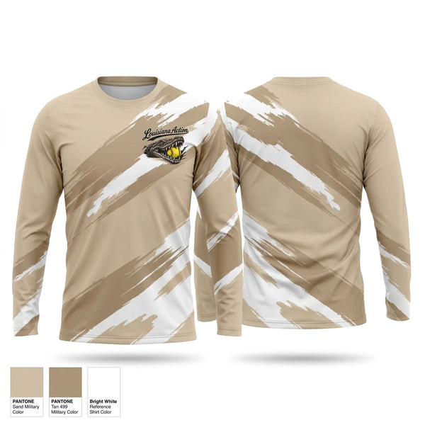 Long Sleeve Performance Shirt, Louisiana Action, Softball, Teamtime, Team time, sublimation, custom sports apparel, team uniforms, spirit wear, spiritwear, sports uniforms, custom shirts, team store, custom team store, fundraiser sports, apparel fundraiser