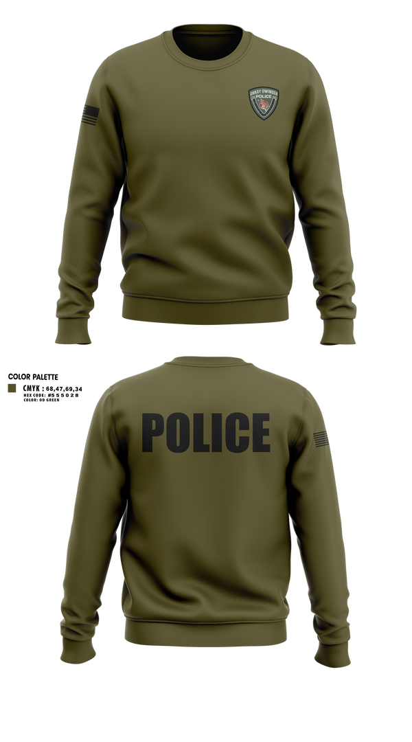 Crew Neck Sweatshirt, Ohkay Owingeh Police Department, Police, Teamtime, Team time, sublimation, custom sports apparel, team uniforms, spirit wear, spiritwear, sports uniforms, custom shirts, team store, custom team store, fundraiser sports, apparel fundraiser