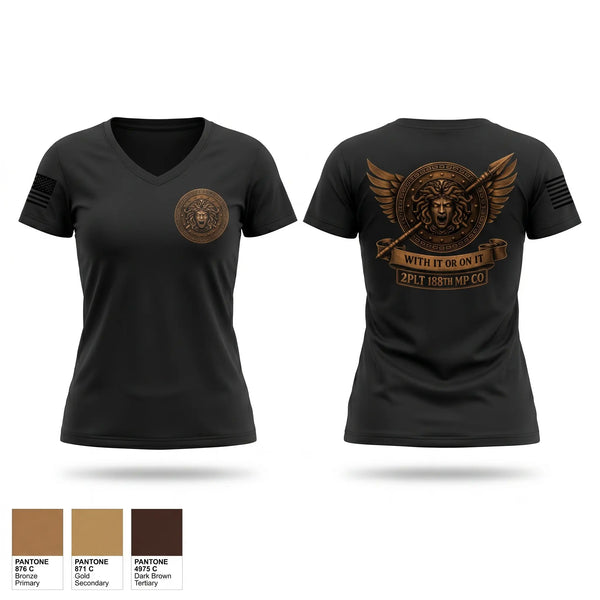 Womens Short Sleeve Vneck Shirt, 2/188 MP CO, Army, Teamtime, Team time, sublimation, custom sports apparel, team uniforms, spirit wear, spiritwear, sports uniforms, custom shirts, team store, custom team store, fundraiser sports, apparel fundraiser