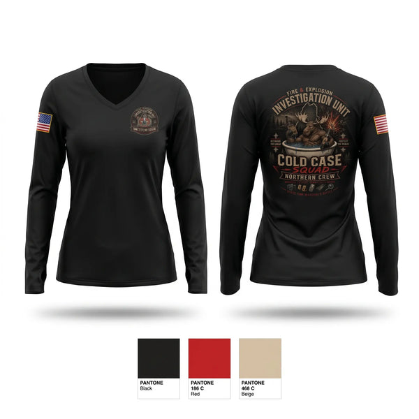 Womens Long Sleeve Vneck Shirt, FMO- North, Police, Teamtime, Team time, sublimation, custom sports apparel, team uniforms, spirit wear, spiritwear, sports uniforms, custom shirts, team store, custom team store, fundraiser sports, apparel fundraiser