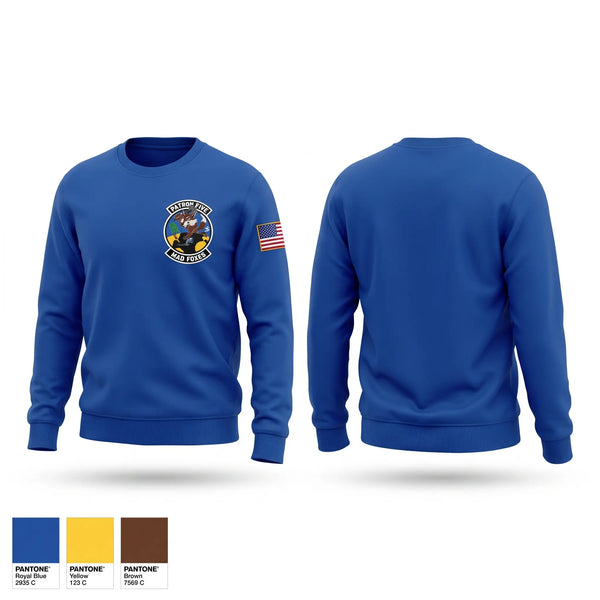 Crew Neck Sweatshirt, VP-5 Mad Foxes, Navy, Teamtime, Team time, sublimation, custom sports apparel, team uniforms, spirit wear, spiritwear, sports uniforms, custom shirts, team store, custom team store, fundraiser sports, apparel fundraiser