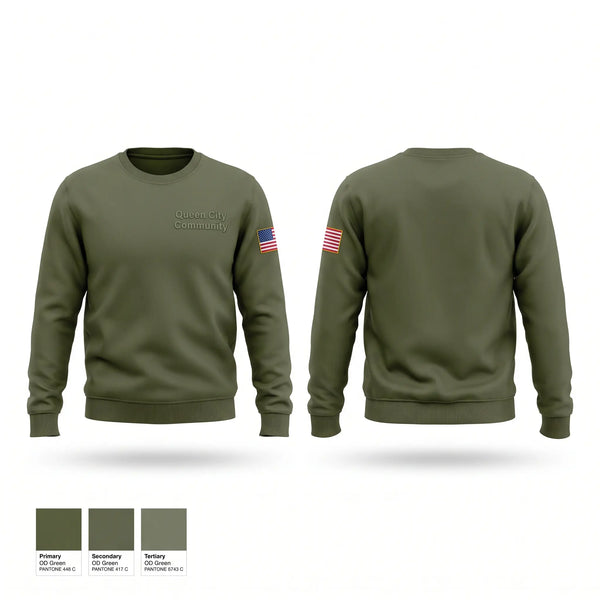 Crew Neck Sweatshirt, Queen City Community, Fire Department, Teamtime, Team time, sublimation, custom sports apparel, team uniforms, spirit wear, spiritwear, sports uniforms, custom shirts, team store, custom team store, fundraiser sports, apparel fundraiser