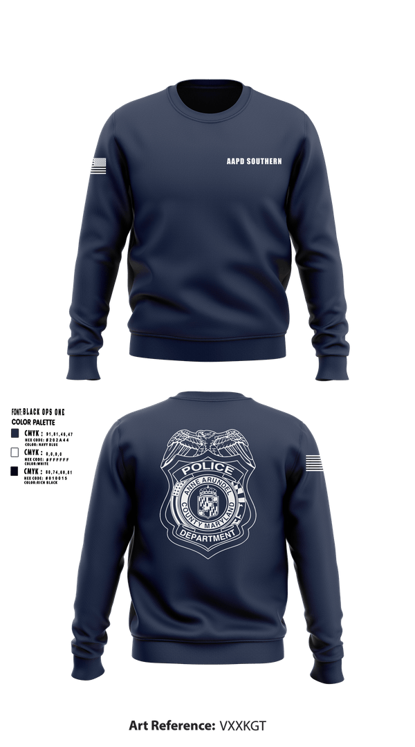Crew Neck Sweatshirt, AAPD Southern, Police, Teamtime, Team time, sublimation, custom sports apparel, team uniforms, spirit wear, spiritwear, sports uniforms, custom shirts, team store, custom team store, fundraiser sports, apparel fundraiser