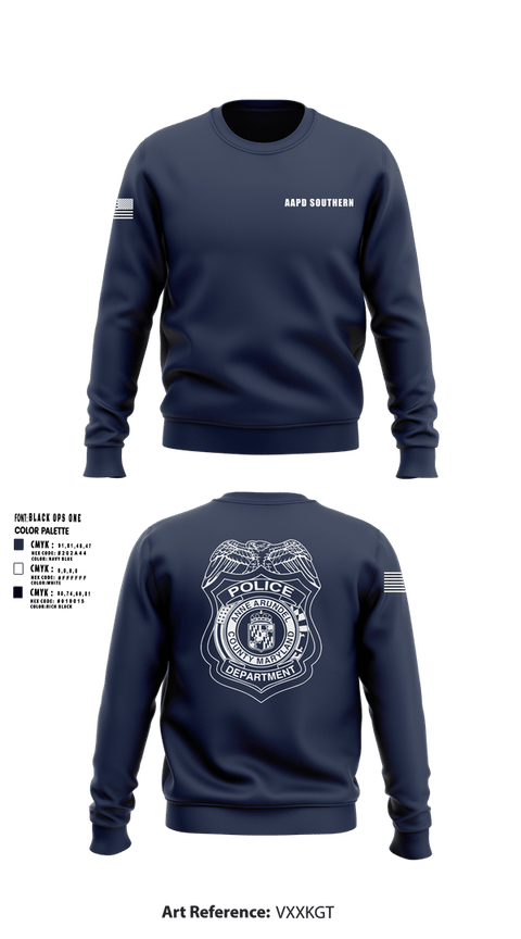 Crew Neck Sweatshirt, AAPD Southern, Police, Teamtime, Team time, sublimation, custom sports apparel, team uniforms, spirit wear, spiritwear, sports uniforms, custom shirts, team store, custom team store, fundraiser sports, apparel fundraiser