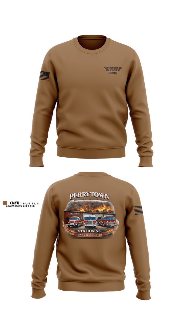Crew Neck Sweatshirt, Perrytown Volunteer Fire Department, Fire Department, Teamtime, Team time, sublimation, custom sports apparel, team uniforms, spirit wear, spiritwear, sports uniforms, custom shirts, team store, custom team store, fundraiser sports, apparel fundraiser