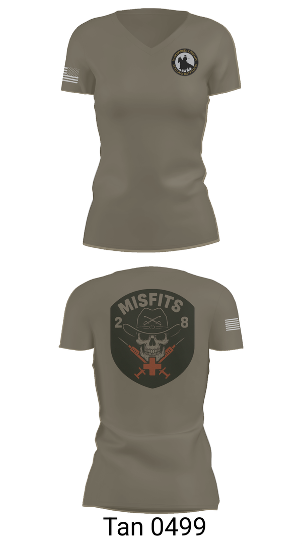 Womens Short Sleeve Vneck Shirt, 2-8 Cav, HHC, Medic Platoon, , Teamtime, Team time, sublimation, custom sports apparel, team uniforms, spirit wear, spiritwear, sports uniforms, custom shirts, team store, custom team store, fundraiser sports, apparel fundraiser